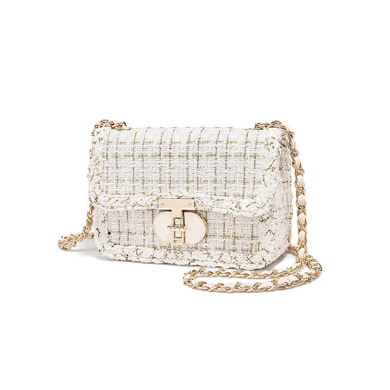 FOXER Women's Plaid Chain Crossbody Bag