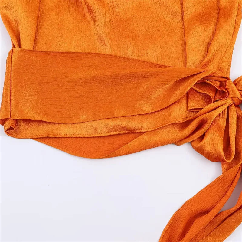 Satin Ribbon Sleeveless Top - Elegant Chic Tank Top for Women