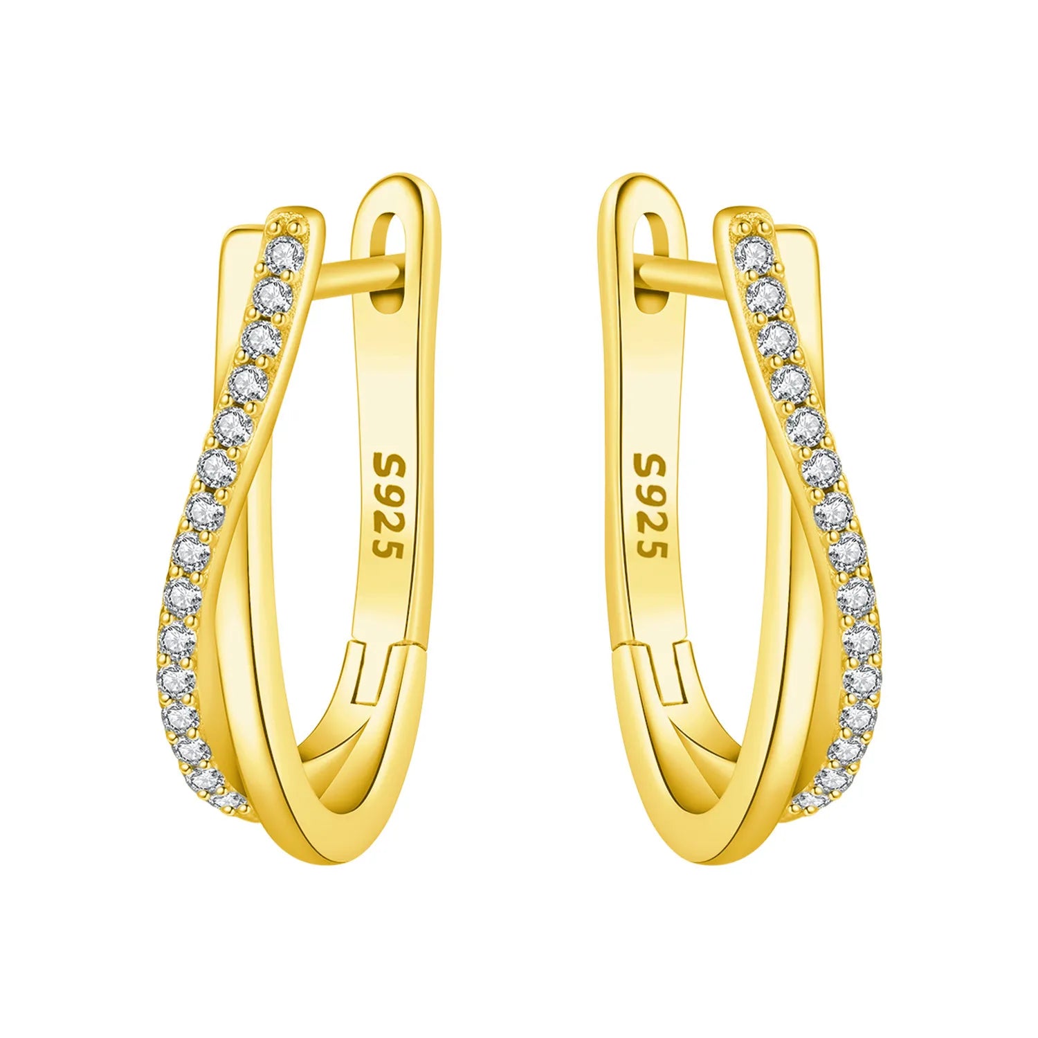 Sterling Silver 18K Gold Hoop Earrings