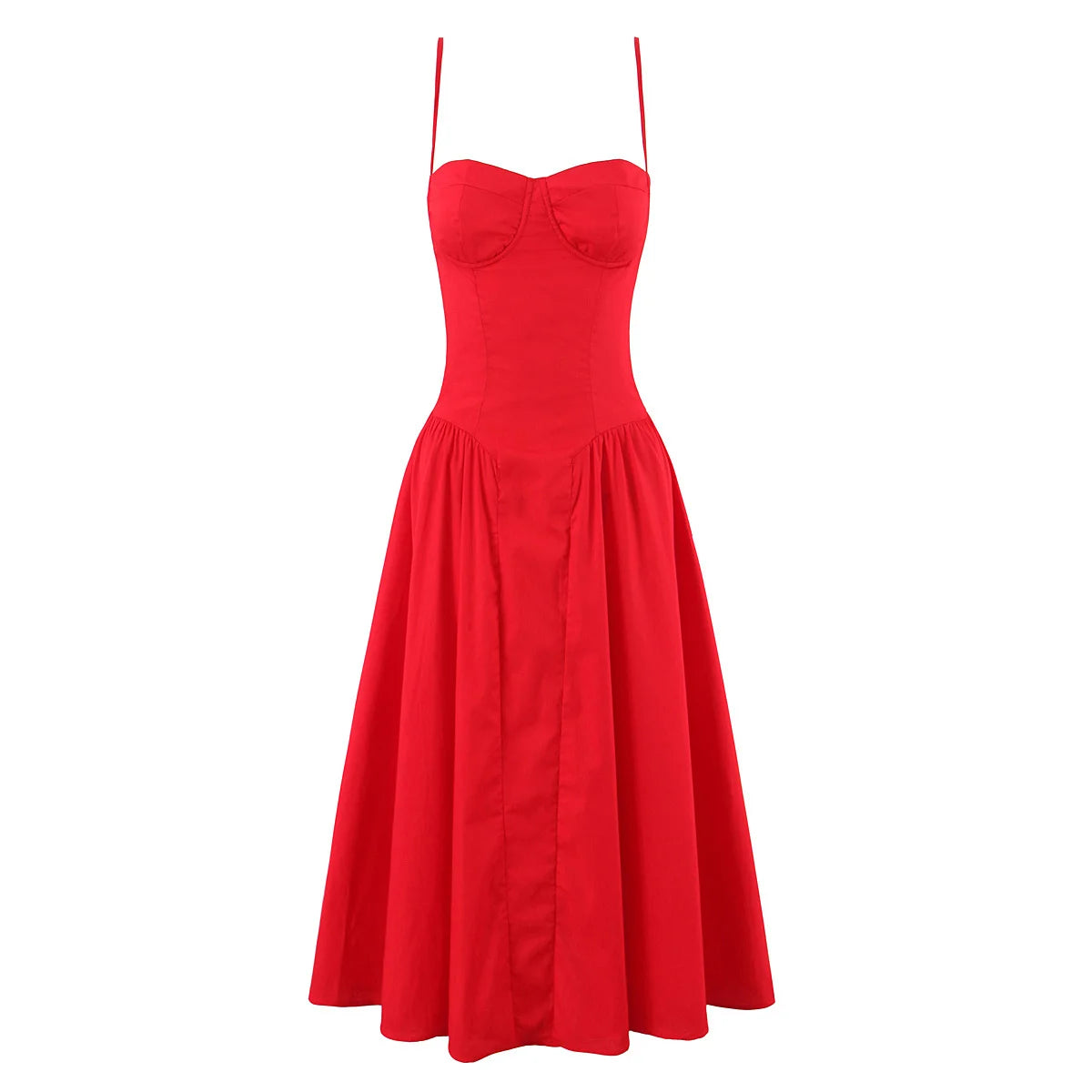 Floral Print Spaghetti Strap Midi Summer Dress