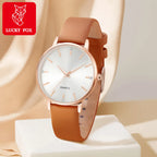 Women's Luxury Quartz Watch - Leather Band, Minimalist Dial