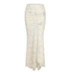 Women's 2-Piece Lace Corset Top and Maxi Skirt Set - Elegant Formal Event Dress