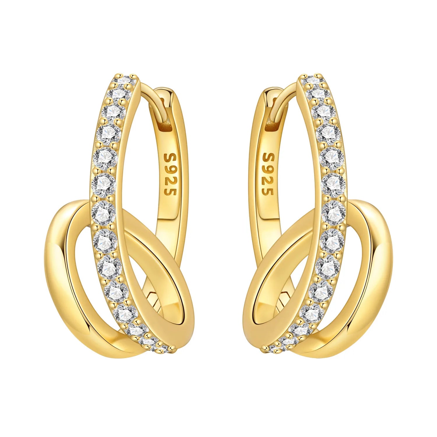 Sterling Silver 18K Gold Hoop Earrings