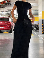 Women's Backless Bodycon Maxi Dress - Sleeveless Slim Fit Elegant Dress