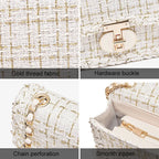 FOXER Women's Plaid Chain Crossbody Bag