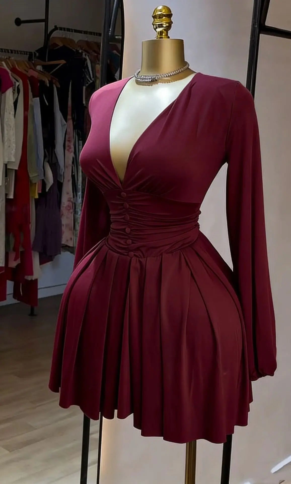 V-Neck Mini Dress Short Sleeve Casual Summer Dress