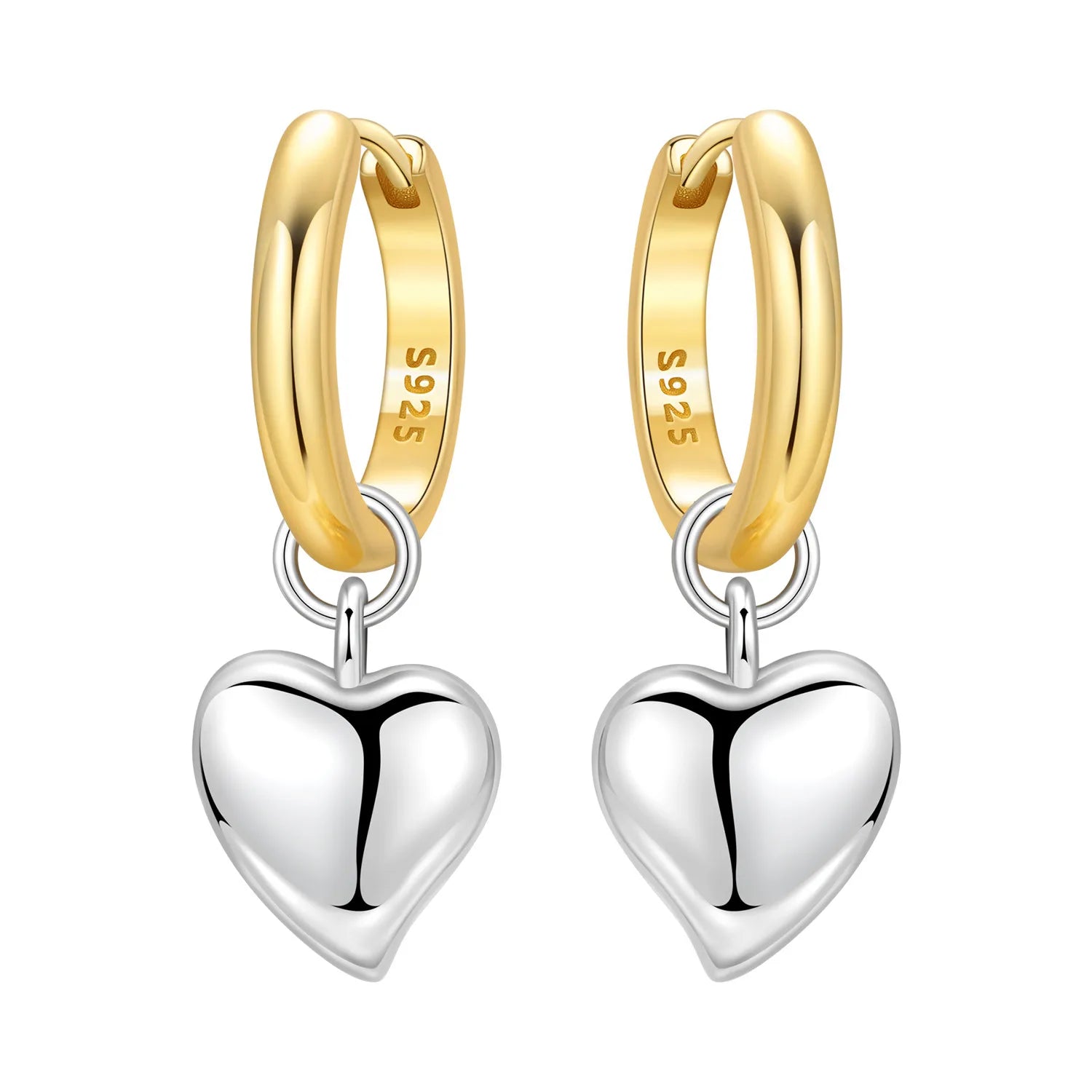 Sterling Silver 18K Gold Hoop Earrings