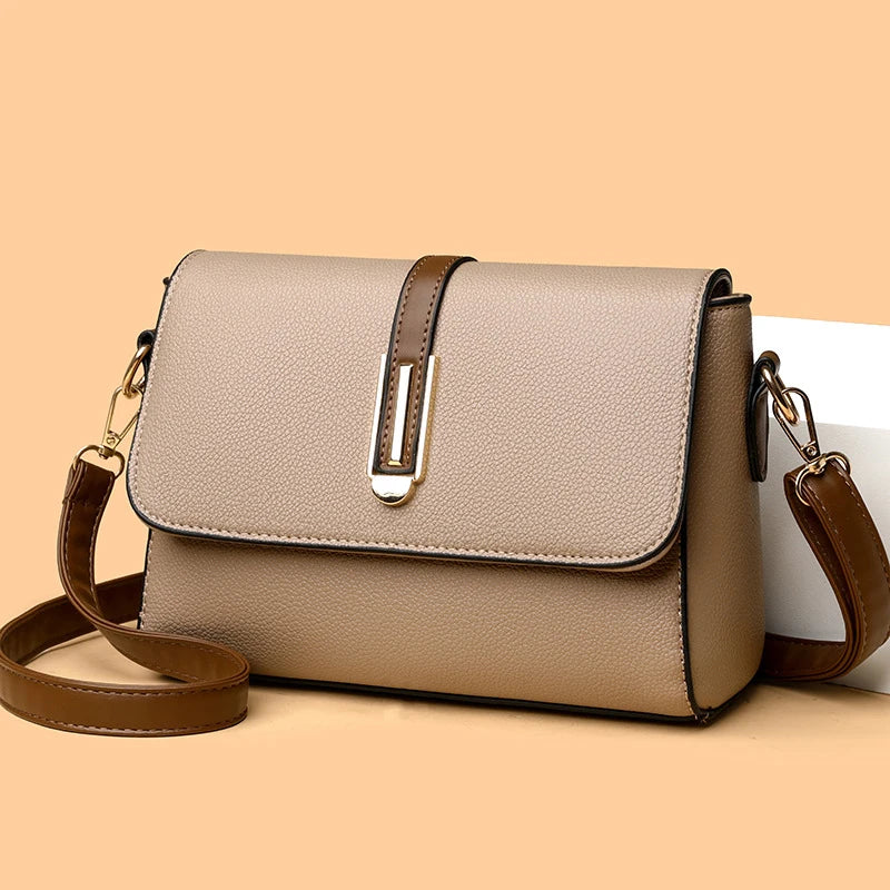 Women's Square Crossbody Shoulder Bag - Adjustable Strap Flip Closure Purse