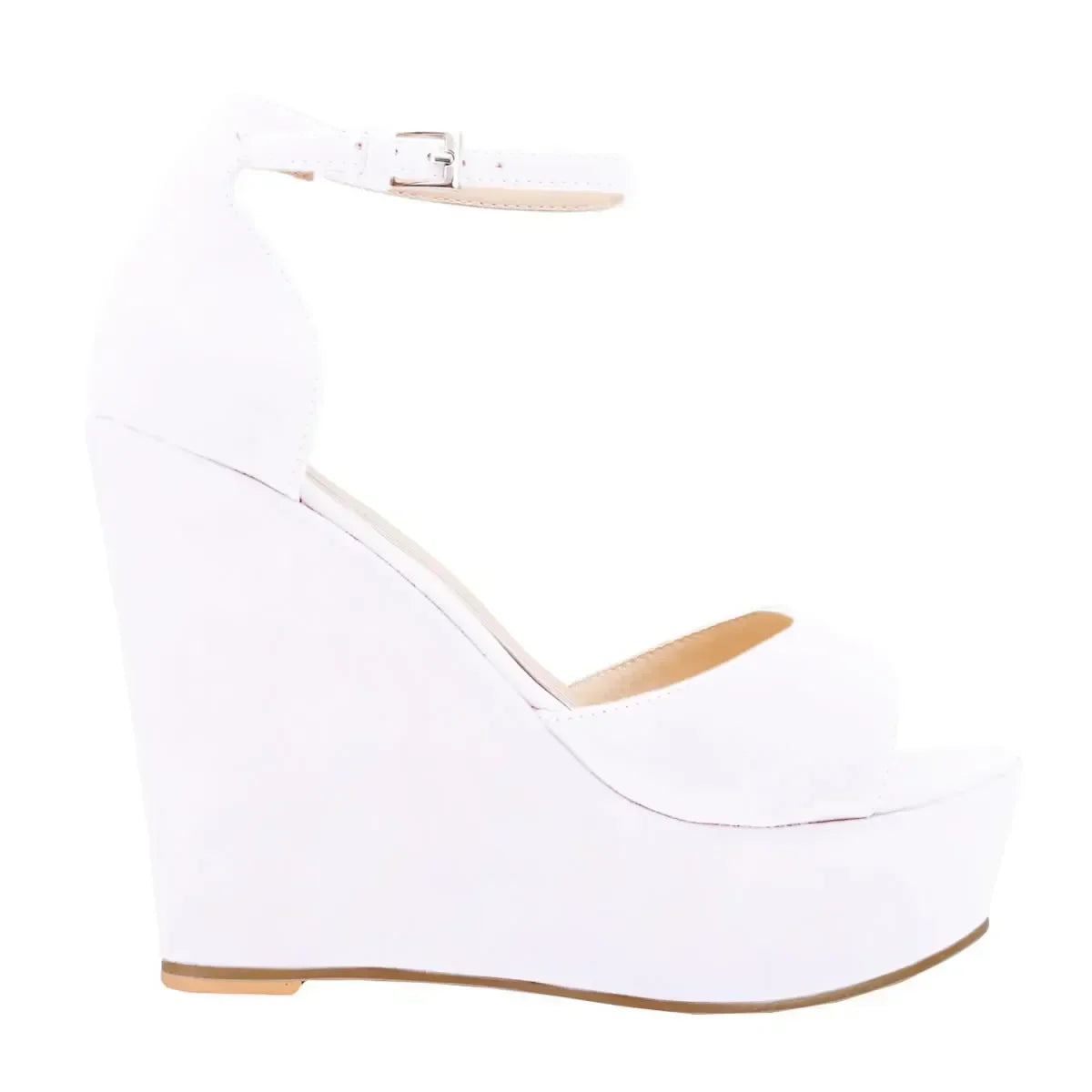 Platform Wedge Sandals - Peep Toe Ankle Strap High Heels for Women