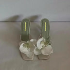 Floral Toe High Heel Sandals
