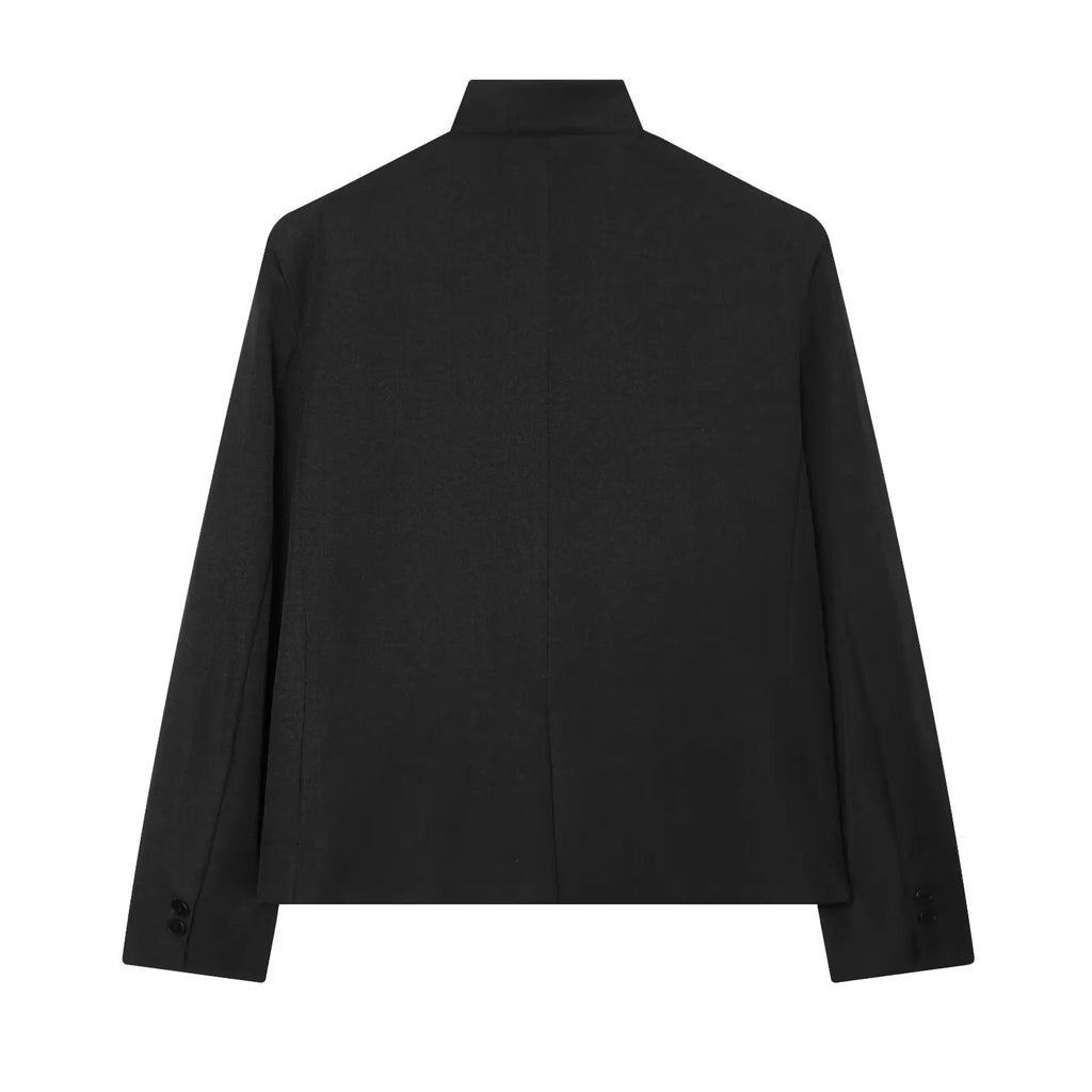 Women's Elegant Blazer Jacket - Stand Collar Single Breasted Casual Coat