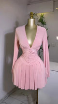 V-Neck Mini Dress Short Sleeve Casual Summer Dress