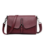 Women's 3-Layer Genuine Leather Shoulder Bag - Crossbody Messenger Purse