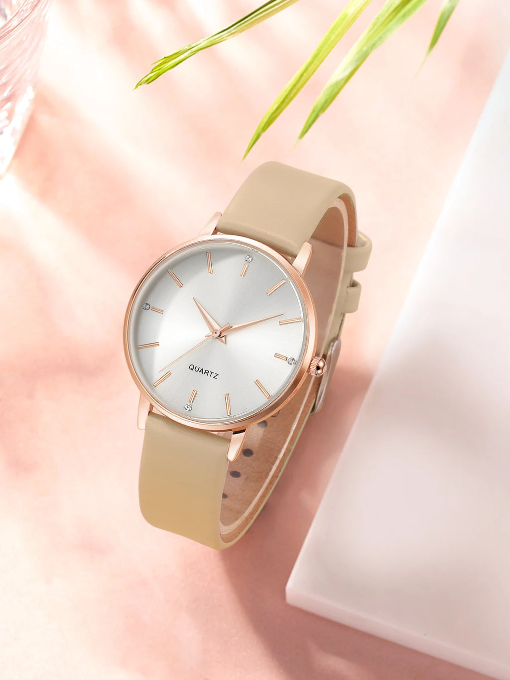 Women's Luxury Quartz Watch - Leather Band, Minimalist Dial