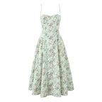 Floral Print Spaghetti Strap Midi Summer Dress
