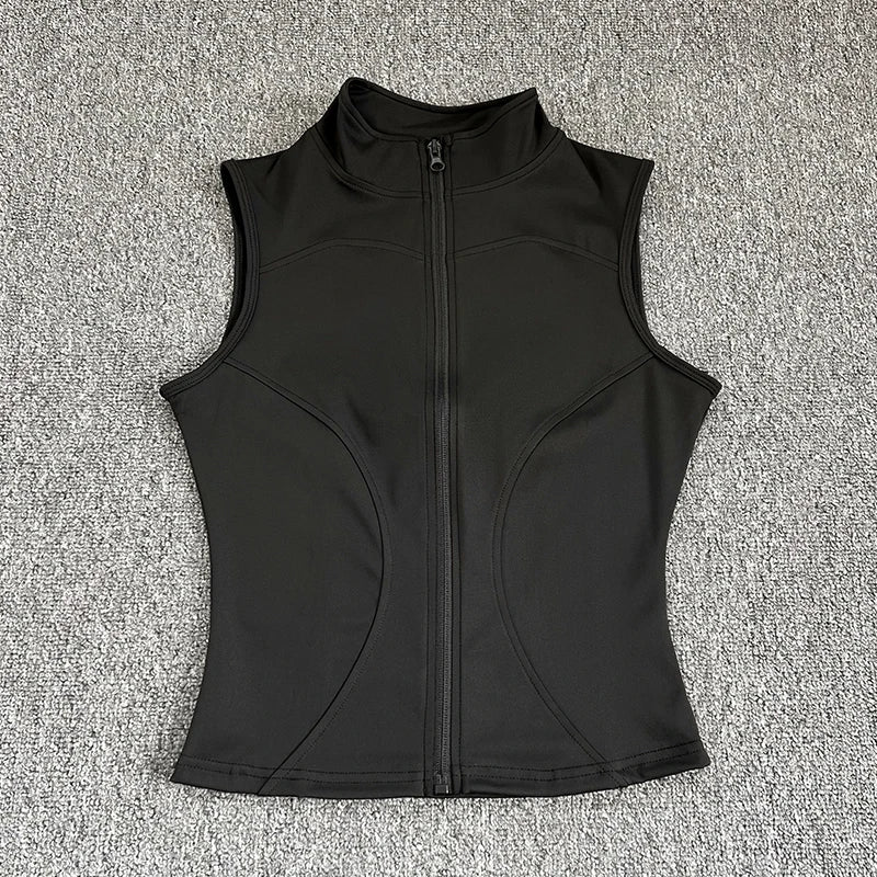Women's Sleeveless Zip-Up Sport Top