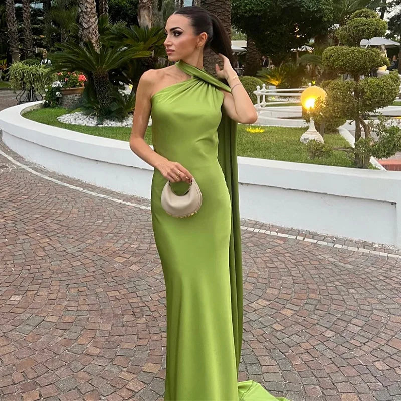Women's Backless Lace-Up Maxi Dress - Sleeveless Elegant A-Line Party Dress