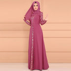 Muslim Abaya Kaftan Dress - Long Sleeve Maxi Robe for Women