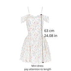 Women's Floral Print Mini Dress - Off Shoulder A-Line Summer Party Dress